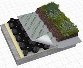 Дренажная мембрана для устройства зелёных крыш DELTA-FLORAXX TOP
