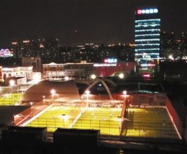 В Китае на крыше торгового центра разбили спортивный парк