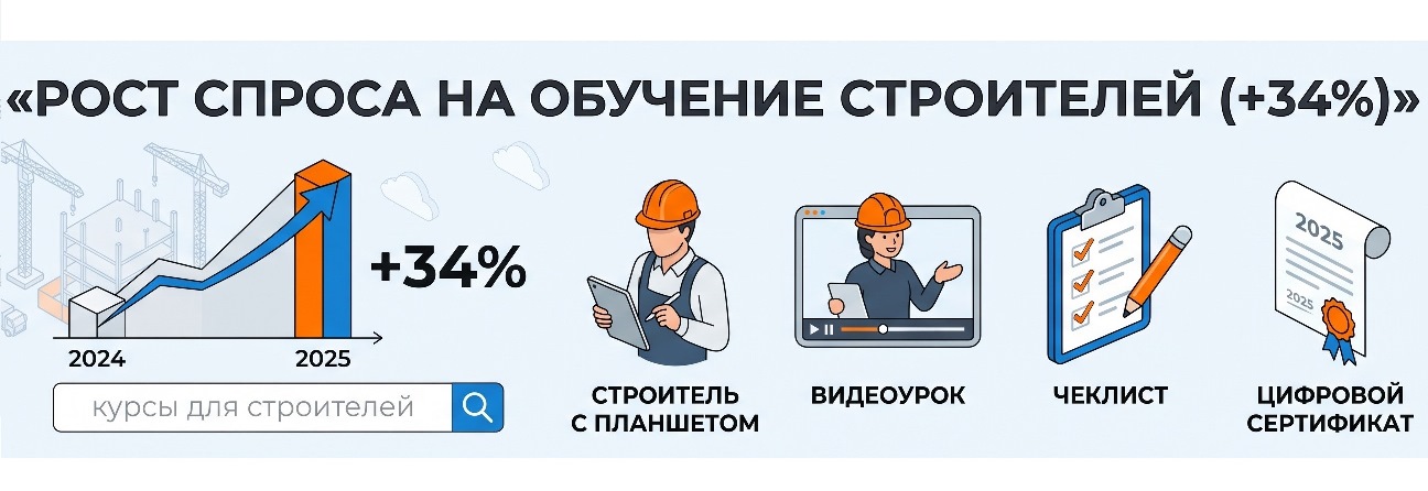 Спрос на повышение квалификации среди специалистов строительной отрасли вырос на треть